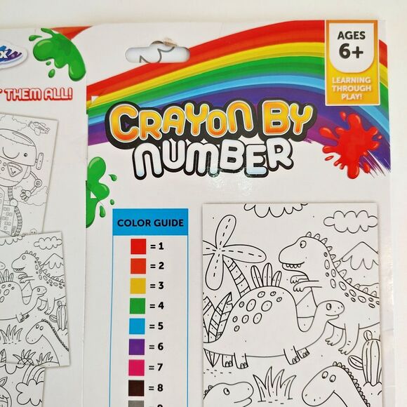 Grafix Crayon By Number 1 Printed Sheet 10 Crayons Learning Play Age 6+ Craft - Picture 4 of 11